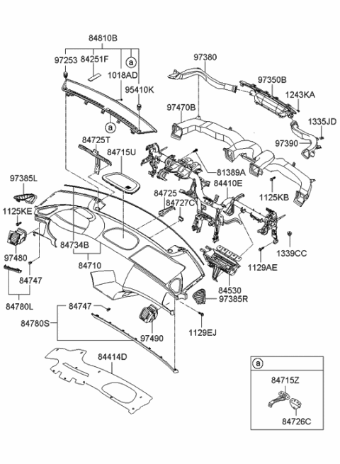 1995 Hyundai Sonata  Air Bag Assembly-Passenger Diagram for 845303L500