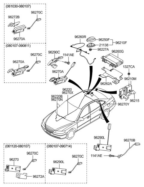 1997 Hyundai Sonata Feeder Assembly-Sdars Diagram for 962703L200