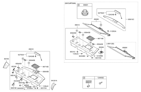 1995 Hyundai Sonata  Pad Assembly-Rear Wheel House, RH Diagram for 856953L000