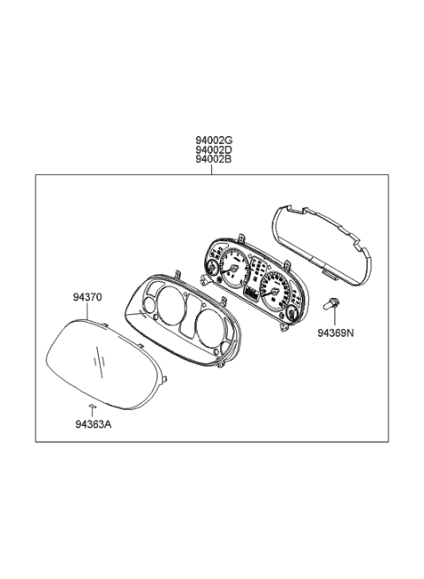 1996 Hyundai Sonata  Bulb (12V 3.4W) Diagram for 943693L000