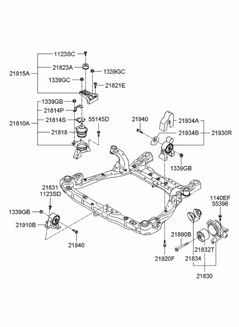 1995 Hyundai Sonata Bolt Diagram for 553963K000