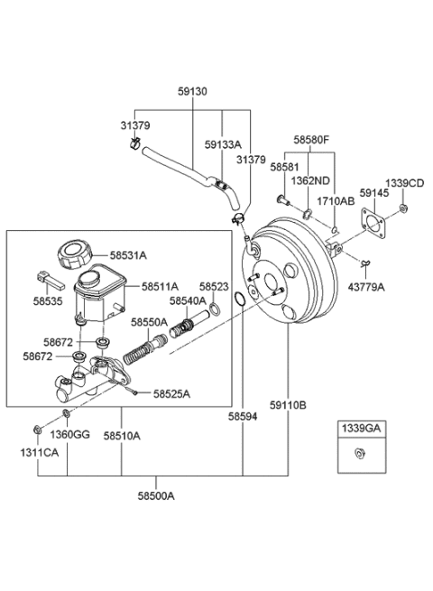 1996 Hyundai Sonata Switch Assembly-Level Indicator Diagram for 5853529000