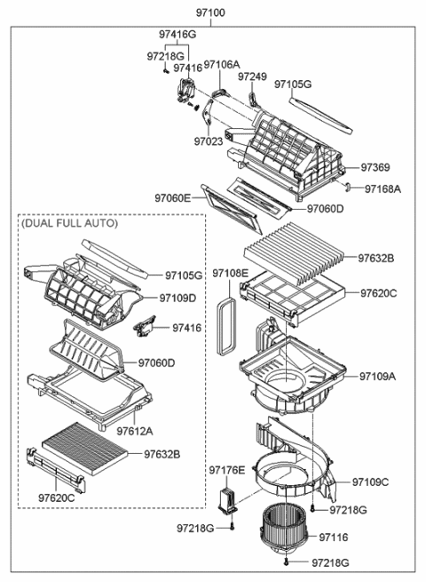 1996 Hyundai Sonata  Actuator-Inlet Door Diagram for 971243K000