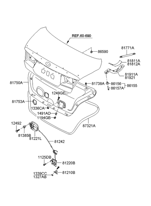 1997 Hyundai Sonata  Tapping Screw-FLANGE Head Diagram for 1249206123