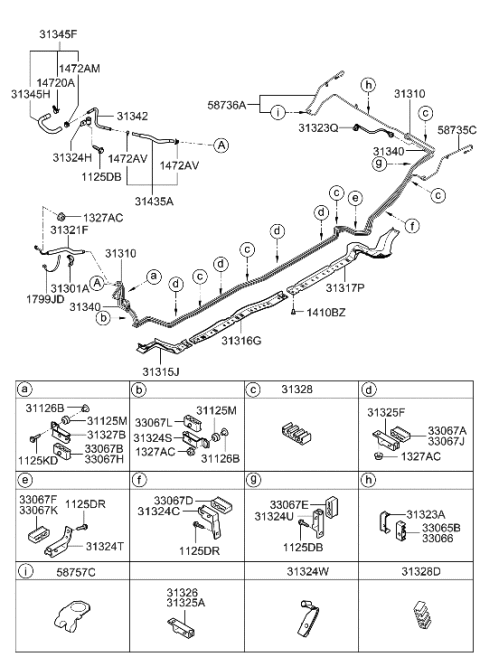 1997 Hyundai Sonata  Clip-LPG Tube Mounting Diagram for 330673L700