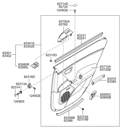 1998 Hyundai Sonata  Lamp Assembly-Rear Door, LH Diagram for 926503L000