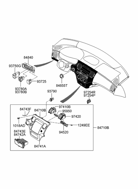 1997 Hyundai Sonata Sensor-In Car & Humidity Diagram for 972703K000