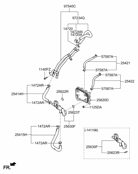 2013 Hyundai Sonata  Water Valve-Warmer Diagram for 256301U500