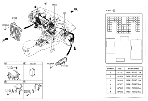 2013 Hyundai Sonata  Wiring Assembly-Main Diagram for 91122B8051