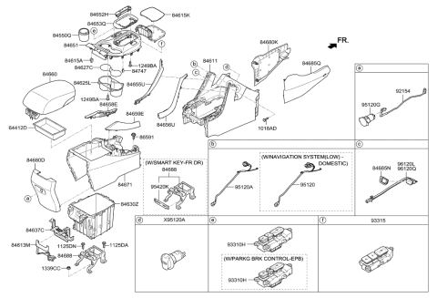 2013 Hyundai Sonata Tray-Console, Rear Diagram for 846552W100