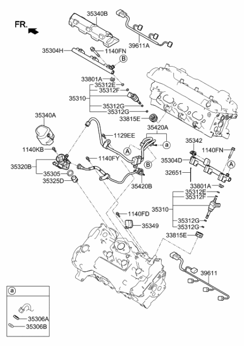 2012 Hyundai Sonata  Protector-Surge Tank Diagram for 353493CFA0