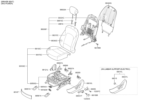 2013 Hyundai Sonata Unit-Front Seat Warmer Diagram for 88196B8000
