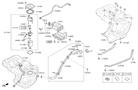 2013 Hyundai Sonata  Tube-Canister Ventilator Diagram for 31456B8500