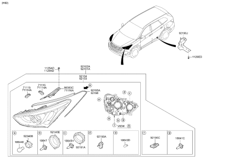 2014 Hyundai Sonata  Strip-HEADLAMP, RH Diagram for 921712W100