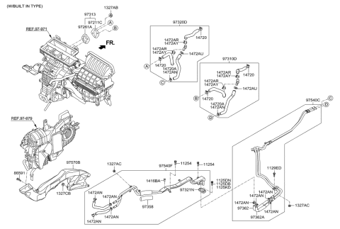 2014 Hyundai Sonata  Grommet-Heater Pipe Diagram for 9731317000