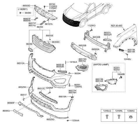 2013 Hyundai Sonata Screw-Tapping Diagram for 1249305147B