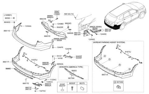 2012 Hyundai Sonata Bolt-Washer Assembly Diagram for 1125110406K