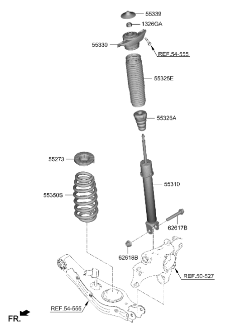 2023 Hyundai Genesis GV80  Spring-RR Diagram for 55330M5CA0