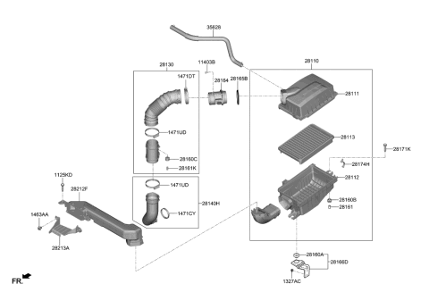 1997 Hyundai Elantra  Clamp-Hose Diagram for 1471607800