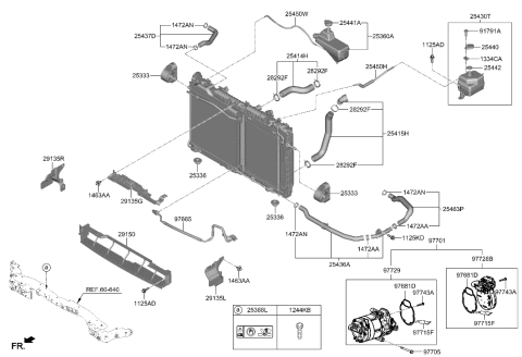 2023 Hyundai Genesis GV80  Air Guard, Right Diagram for 29134M5000