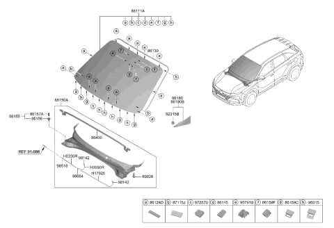 1996 Hyundai Elantra  Sensor-Auto DEFOG Diagram for 97257G8000