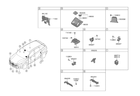 1996 Hyundai Elantra Sensor Assembly-A Type Crash Diagram for 95920M5100