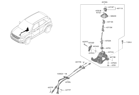 2018 Hyundai Kona  Bracket-Shift Lever Diagram for 43731K2000
