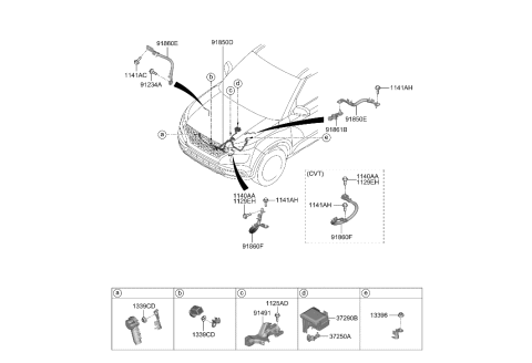 2007 Hyundai Elantra Wiring Assembly-Battery Diagram for 91850K2110