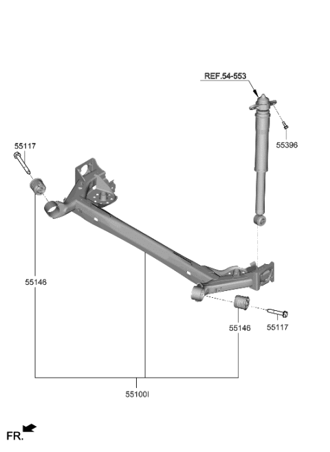 2023 Hyundai Kona Electric Torsion Axle Complete Diagram for 55100K2000