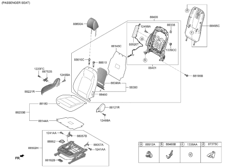 2022 Hyundai Kona N  Shield Cover-FR Seat INR, RH Diagram for 88292G2000NNB