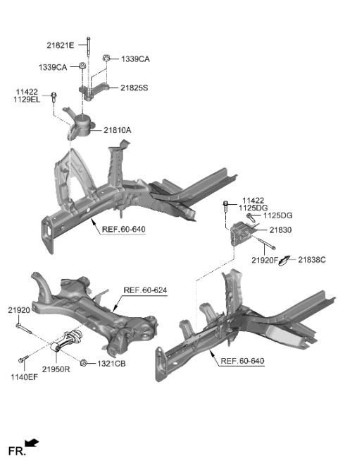 2018 Hyundai Kona Bracket Assembly-Roll Rod Diagram for 21950K2000