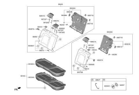 2007 Hyundai Elantra Latch Assembly-Rear Seat, RH Diagram for 89490K2000NNB
