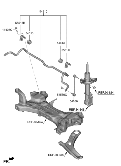 2023 Hyundai Kona Electric  Bar Assembly-FR STABILIZER Diagram for 54810K2000