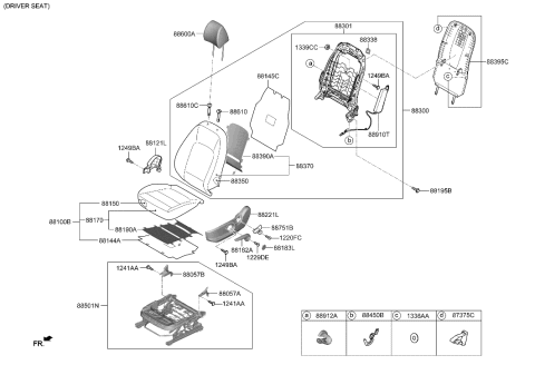 2007 Hyundai Elantra Heater-Front Seat Back Diagram for 88370K2000