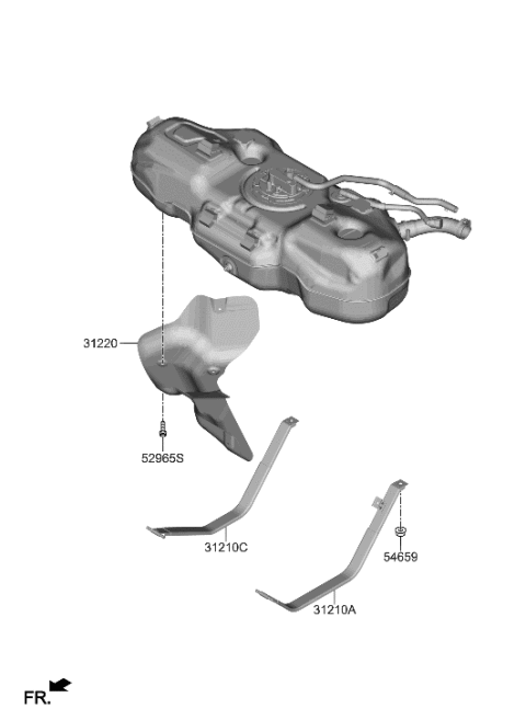 2018 Hyundai Kona  Band Assembly-Fuel Tank Diagram for 31210K2000