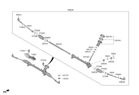 2018 Hyundai Kona End Assembly-Tie Rod, LH Diagram for 56820K2000