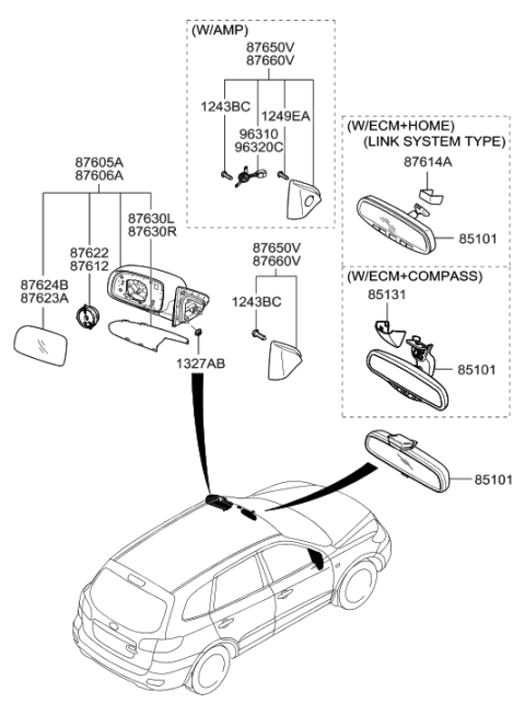 2021 Hyundai Venue Cover-Rear View Inside Mirror Diagram for 8513026000