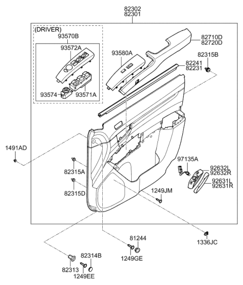 2021 Hyundai Venue  Switch Assembly-Folding Outsideide Mirror Diagram for 935732B000