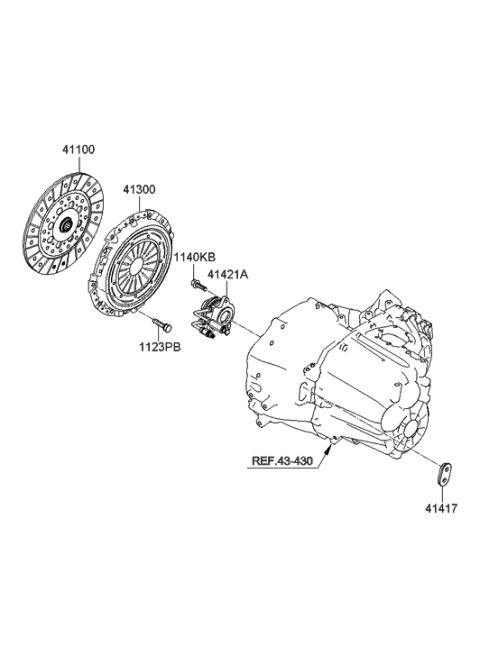 2021 Hyundai Venue  Cover Assembly-Clutch Diagram for 4130024200