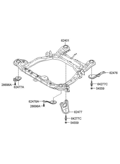 2010 Hyundai Sonata  Crossmember Complete Diagram for 624000W500