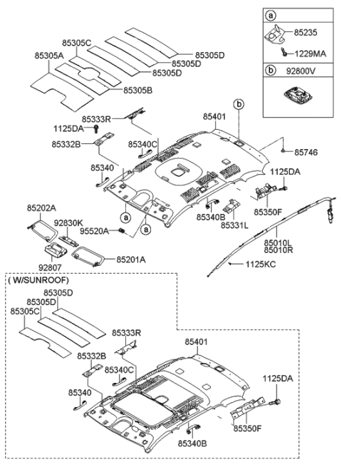 2010 Hyundai Sonata  Curtain Air Bag Module, LH Diagram for 850100W601