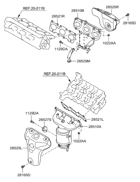 2021 Hyundai Venue  Stay-Exhaust Manifold Diagram for 285273C801
