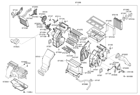 2010 Hyundai Sonata Core & Seal Assembly-Heater Diagram for 971382B005