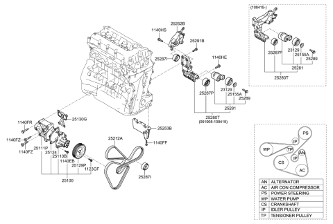 2010 Hyundai Sonata  Pump Assembly-Coolant Diagram for 251002G650