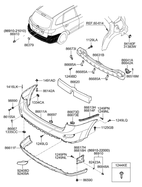 2021 Hyundai Venue Bracket-Rear Bumper Side Lower, LH Diagram for 866172B700