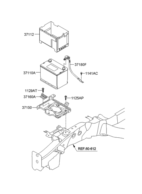 2021 Hyundai Venue Battery Sensor Assembly Diagram for 371802B000