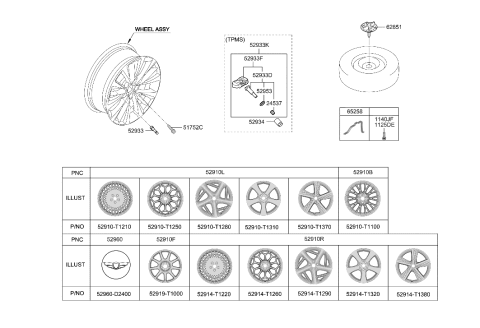 2006 Hyundai Azera  Tpms Stem Diagram for 52936D2100