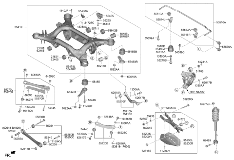 2014 Hyundai Sonata Hybrid  BUSH-STABILIZER BAR Diagram for 55513T1180