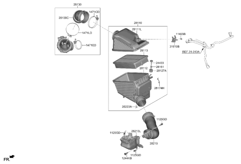 2014 Hyundai Sonata Hybrid  EJECTOR ASSY Diagram for 31610T1000