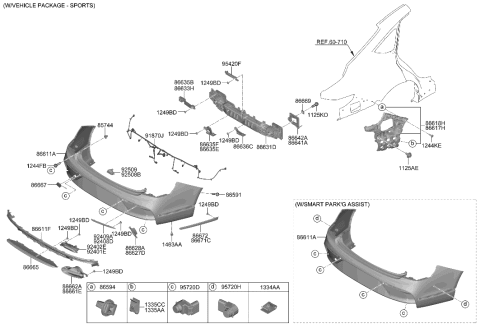 2014 Hyundai Sonata Hybrid Smartkey Antenna Assembly Diagram for 95460L1000